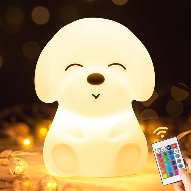 One Fire Kawaii lampka nocna dla dzieci, 16 kolorów, dotykowa, ładowanie przez USB, silikonowa lampka LED, akumulator, przenośna lampka nocna, do pokoju dziecięcego, prezent
