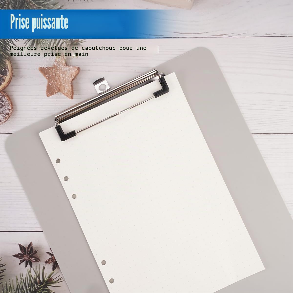 6 Pièces Porte Bloc A4 avec Pince,Clipboard Contenir 80 Feuilles A4 | Porte Documents en Plastique Résistant aux Chocs et à L'usure,Prancheta Grise Adapté aux Bureaux, écoles, Cliniques