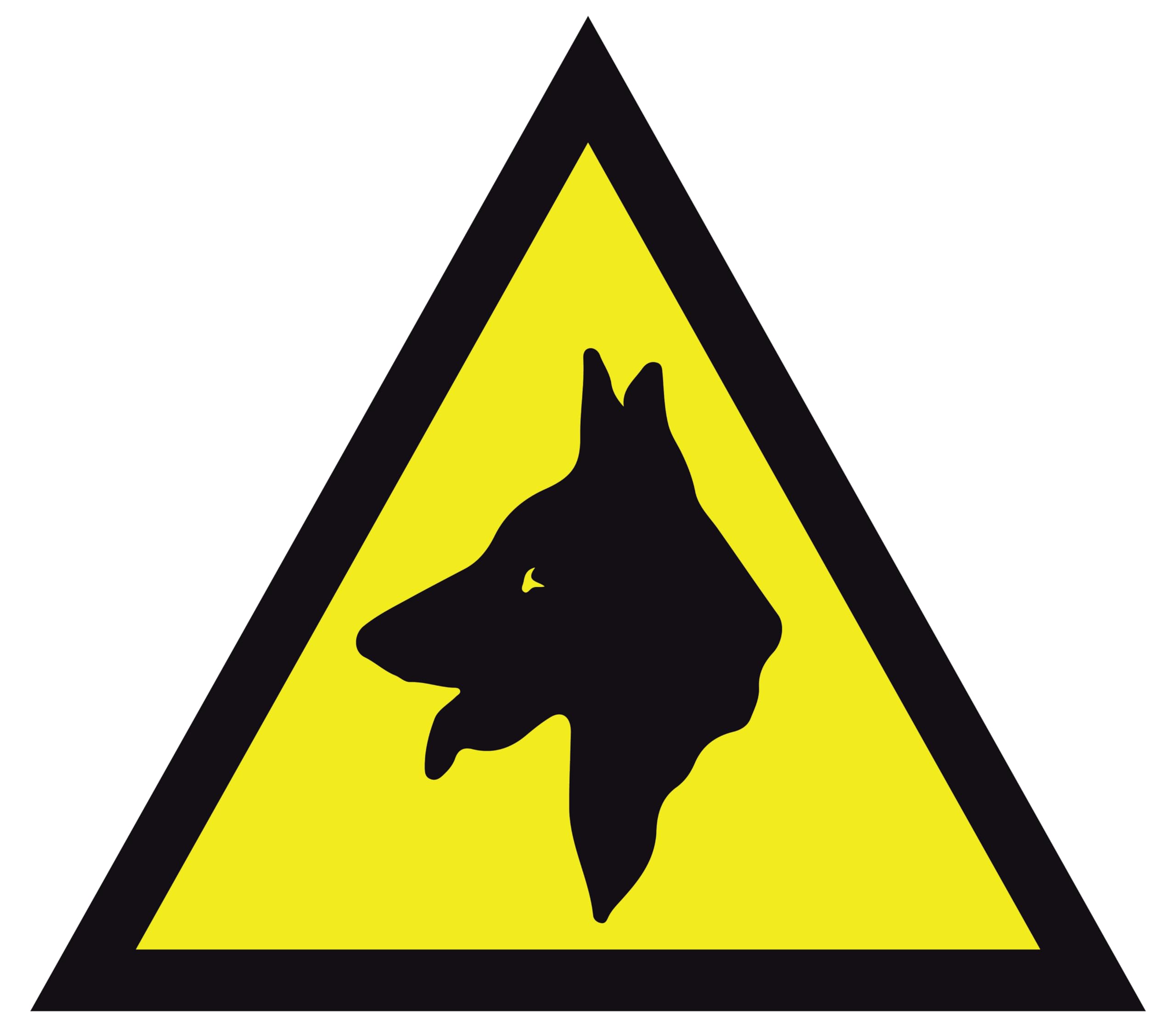 Yellow 2 Pack Security Guard Dogs Mini Warning Sticker Signs For Cars Vans Doors Window (100Mm)