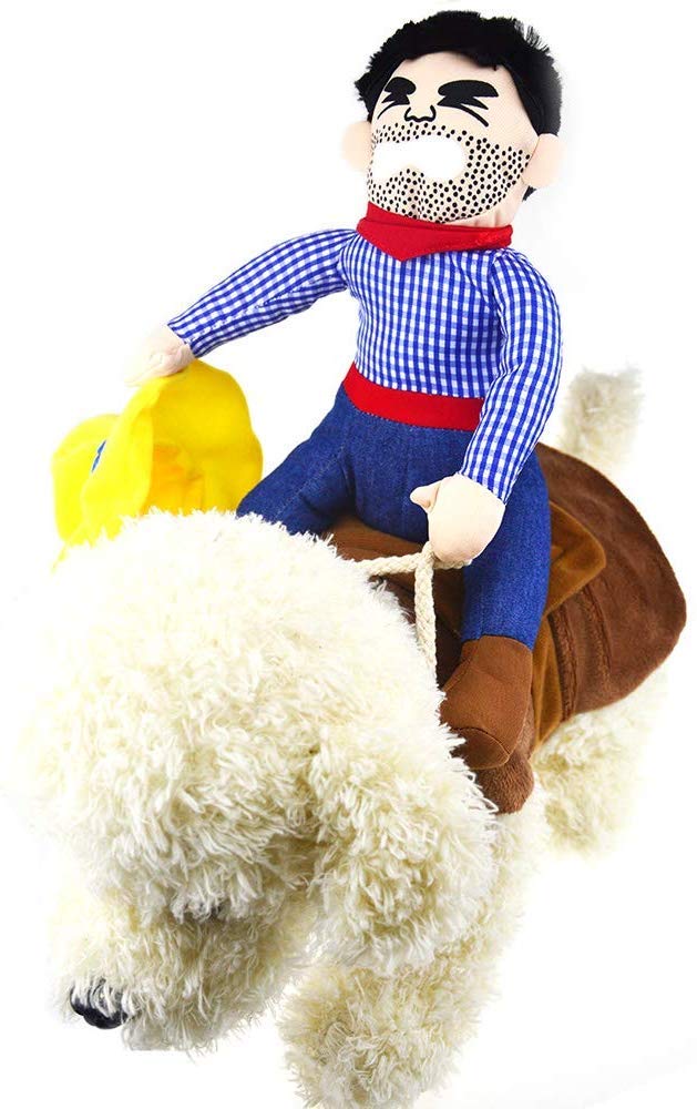 BAMY Hundekostüm Cowboy-Reiter – Für Mittelgroße & Große Hunde, Größe XXL (Brust 75–95 Cm), Aus Baumwolle