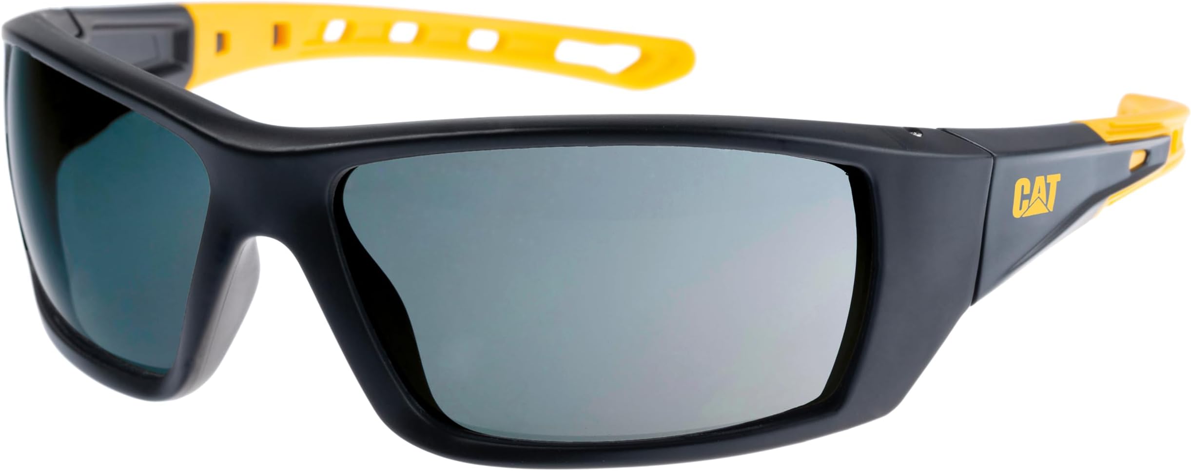 Caterpillar Planer 104-AF Safety Glasses, Black/Yellow, Smoke Lens