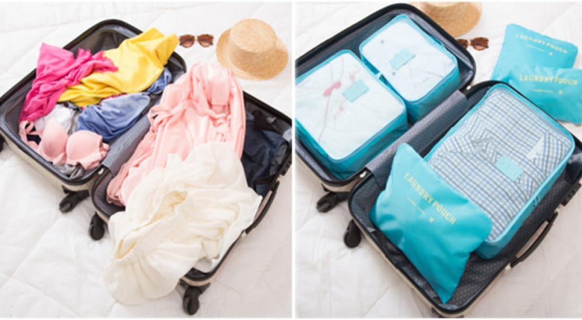 6pcs Waterproof Travel Storage Bag Packing Organizer Six Piece Oxford image 3