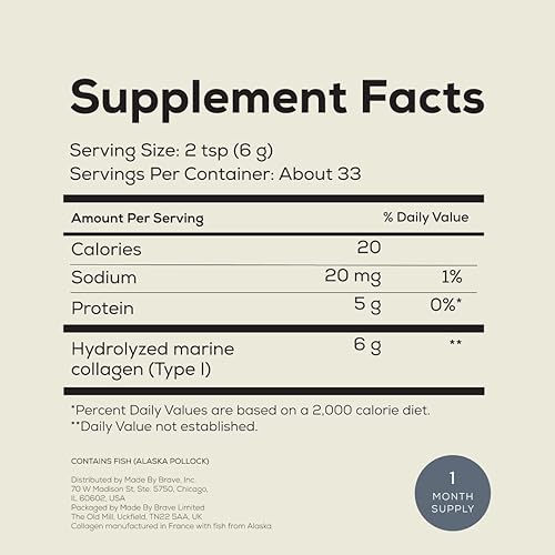 Miniatura 8 de Ancient + Brave - Péptidos de colágeno silvestre - Polvo de colágeno marino de pescado capturado en la naturaleza, tipo I - Apoya el cabello y las