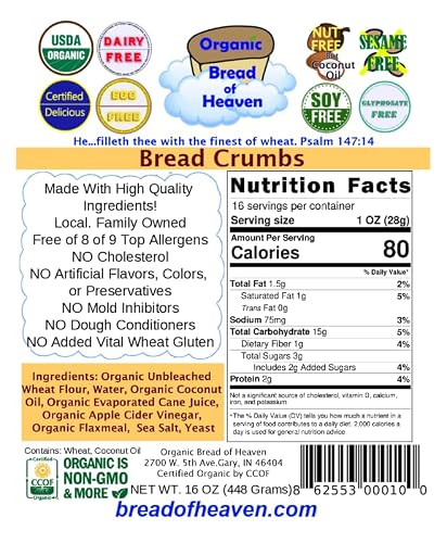 Organic Bread of Heaven ~ Bread Crumbs - 2 lbs~ USDA Organic - Thumbnail 2