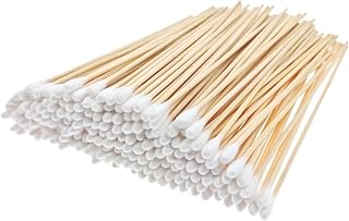 RIKWOG 200 Pack 6 Inch Cotton Swabs with Extra Long Wooden Handles - Ear Cleaning, Makeup, Jewelry Polish, Pet Care