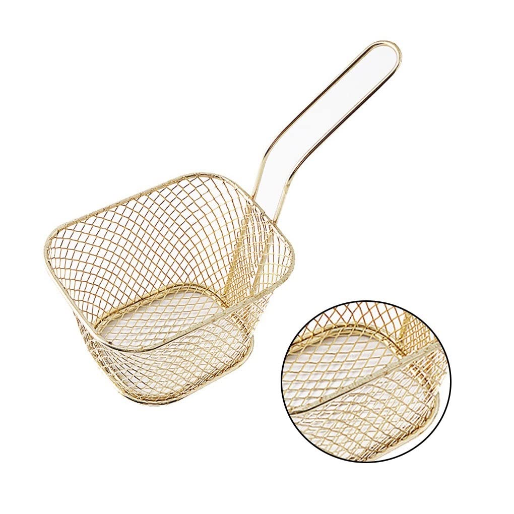 Espumadera de Aceite con Colador Para Freír Cestas for freír de acero inoxidable, cesta de presentación de patatas fritas, colador, cesta de comida, cesta for cocinar patatas fritas, 5/6 Uds. Cocina F