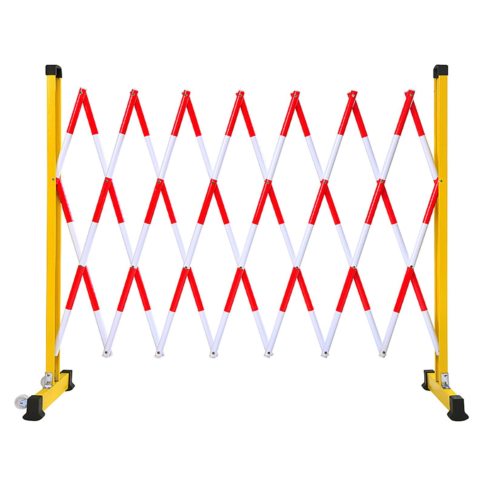 LWJSOCP Adjustable Expandable Mobile Barrier Gate Retractable Traffic Fence with Casters for Construction Sites Shopping Malls & Basements 1.2x3m (3.9x9.8ft) White