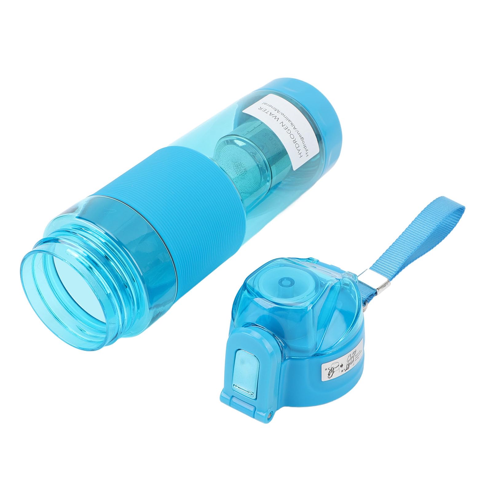 Hydrogen Water Bottle Alkaline Filter Proof Active Infusion, Wellness and Vitality, Immunity Boost and Metabolism for Sports, Camping (Light Blue)