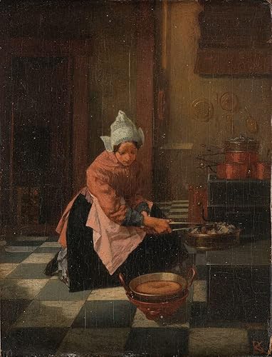 Miniatura 3 de ArtDirect Alexander Hugo Bakker Korff 19x24 Black Modern Frame and Double Matted Museum Art Print Titled - The Waffle Maker (C. 1850 - C. 1882)