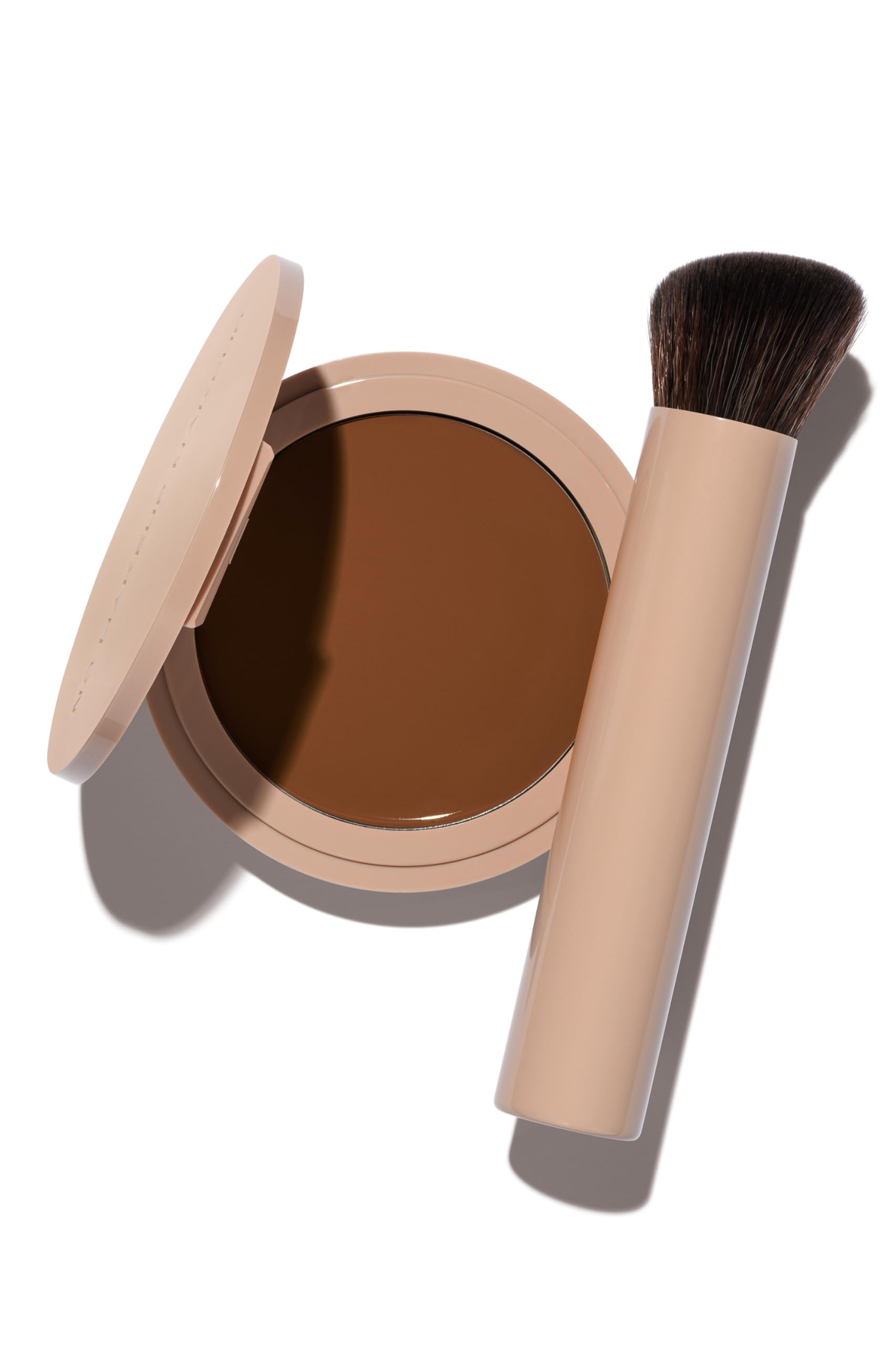 No Makeup Makeup Long-Lasting Lightweight Foundation Brush Duo Cruelty-Free Fragrance-Free Buildable Transfer-Proof Makeup Dark