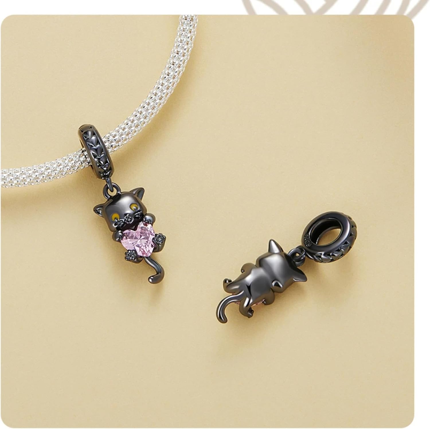 Dijes colgantes de caniche de la serie "Encantadora mascota" en plata de ley 925 para pulsera y collar de mujer, joyería DIY.