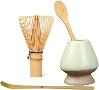 Vista 1 de Soporte para batidor Matcha Chasen, soporte de cerámica para batidor tradicional japonés (verde mate)