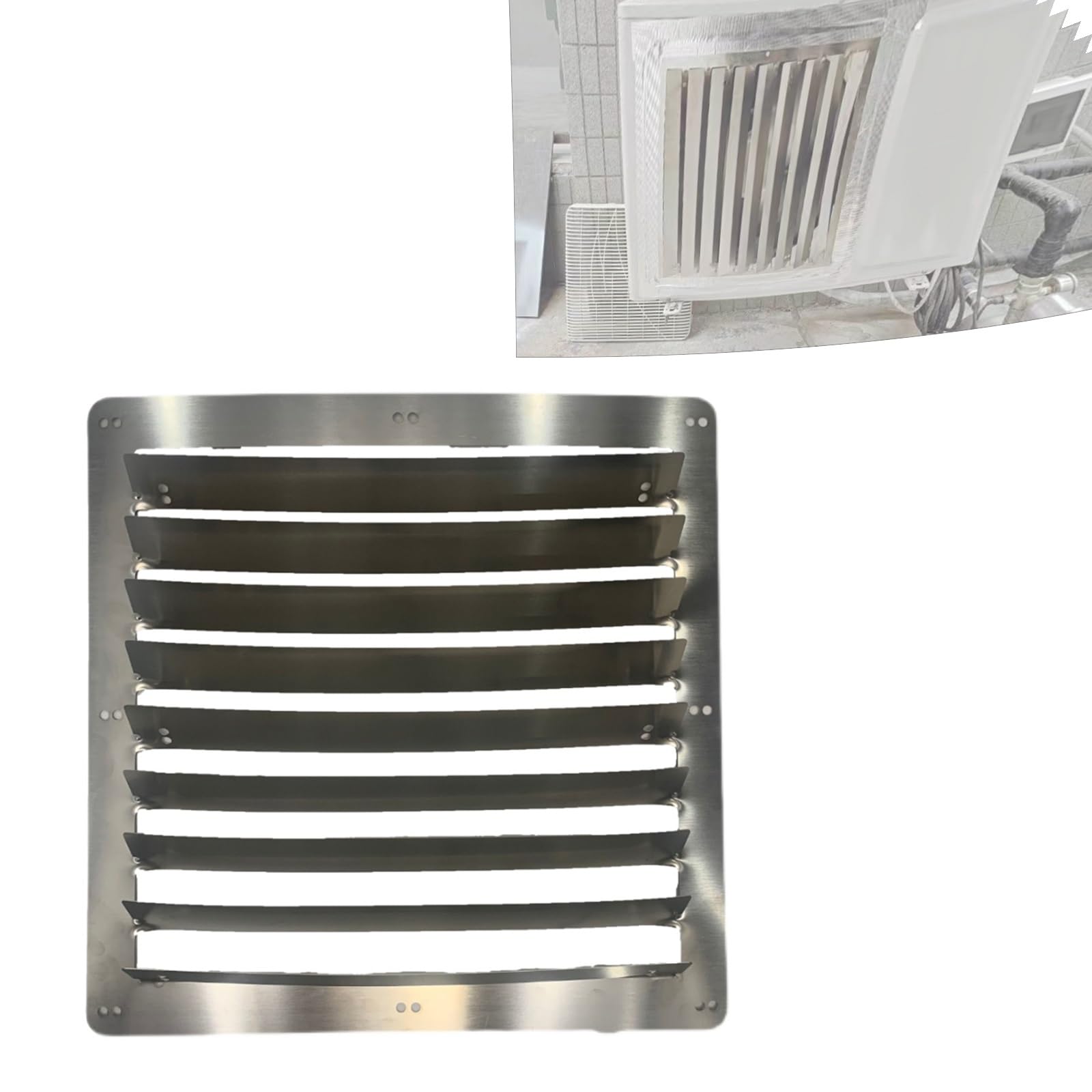 QYMYOZ Stainless Steel Outdoor Air Conditioner Cover, Heat Pump Condenser Shield, Durable Condenser Protection Net (48x48cm/19x19in) - Weatherproof, Rust-Resistant Design