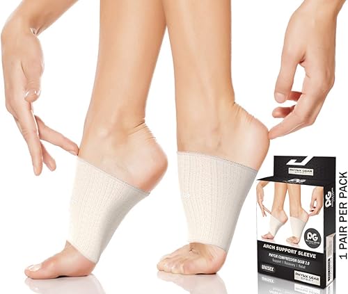 Physix Gear Sport Soportes de arco para alivio de la fascitis plantar (1 par) - Soporte de arco de manga de pie para pies planos, envoltura de