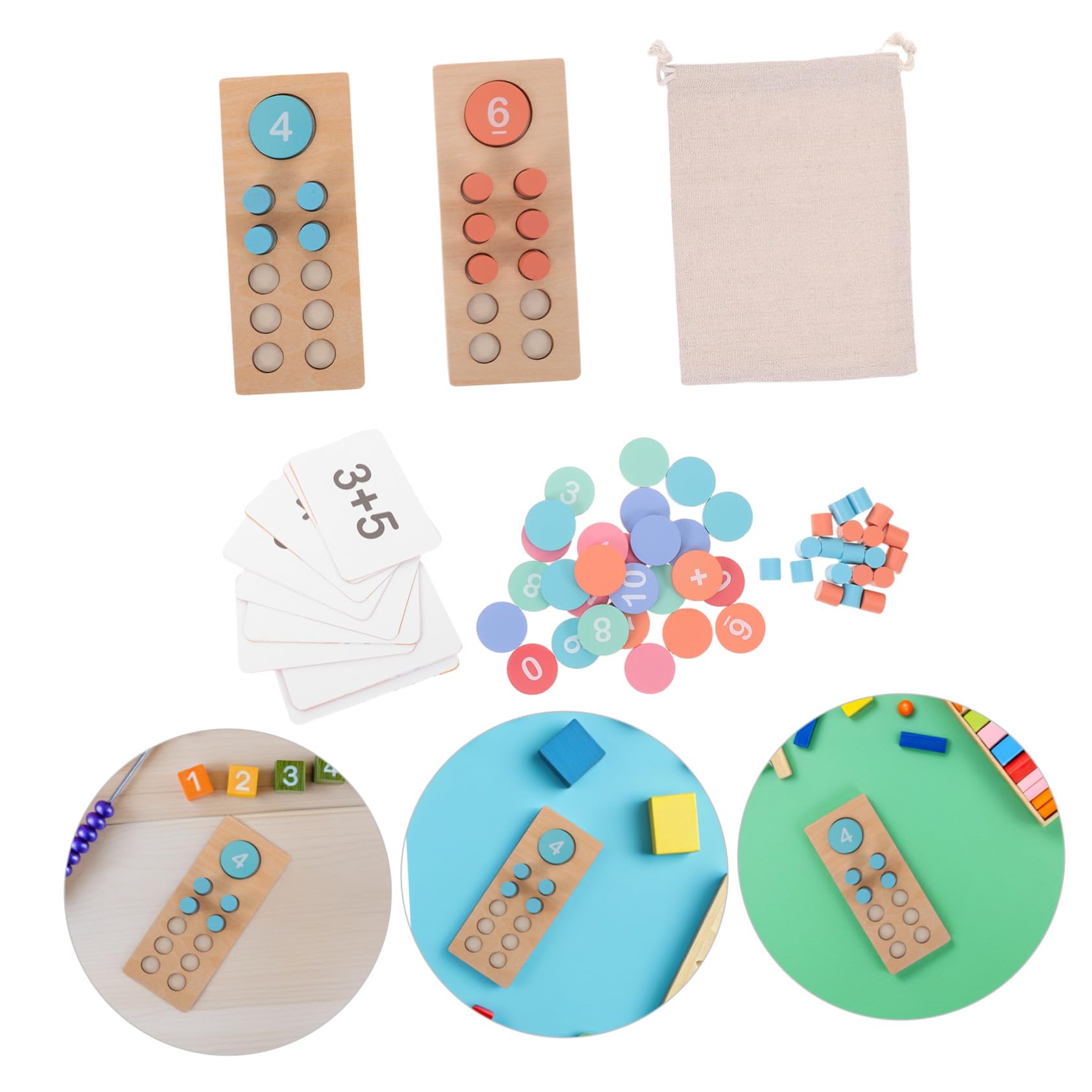 ORFOFE Abaco Matematico per Bambini in Legno, Calcolatrice Didattica