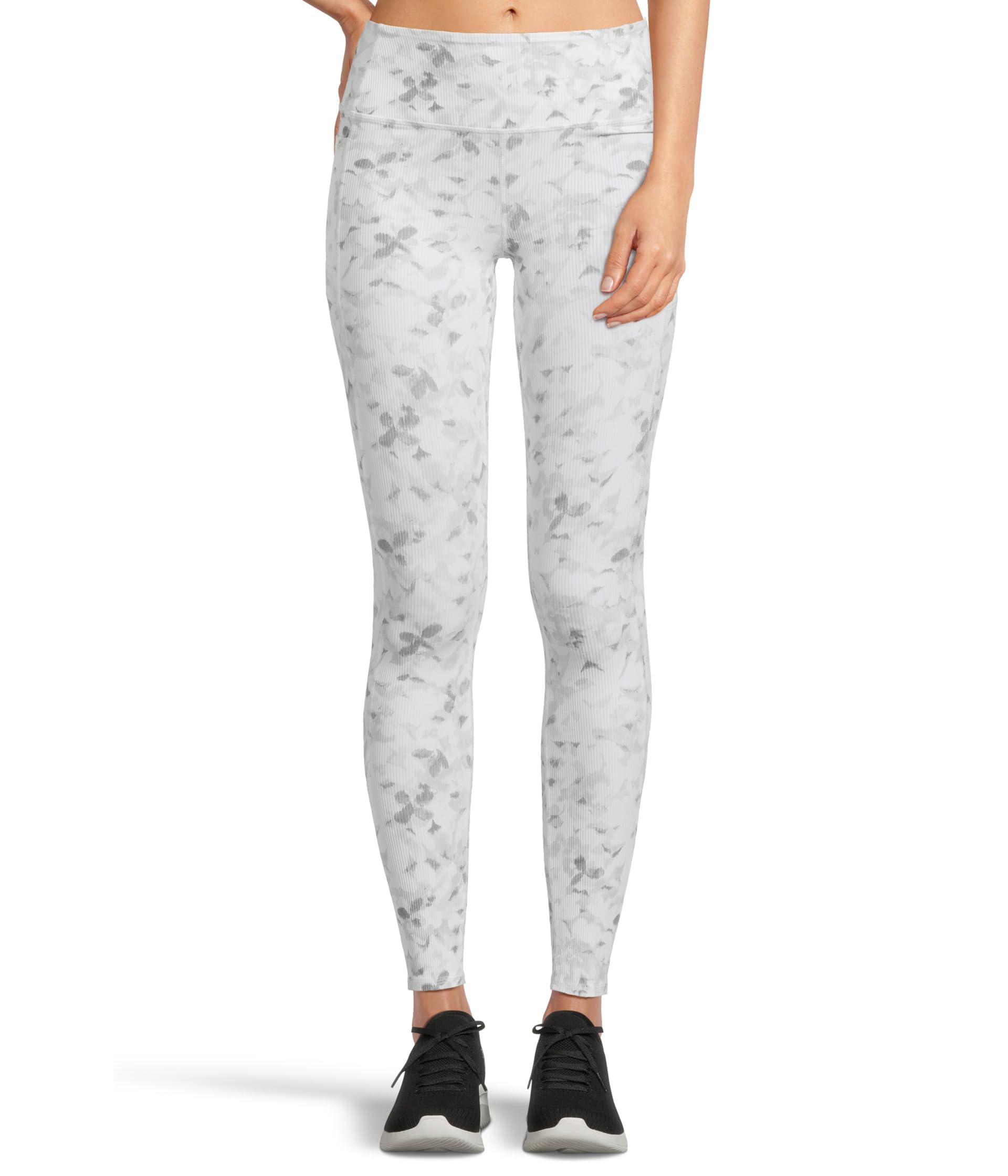Skechers Women's Go Flex Rib Floral Mirage FL HW Legging Grey L