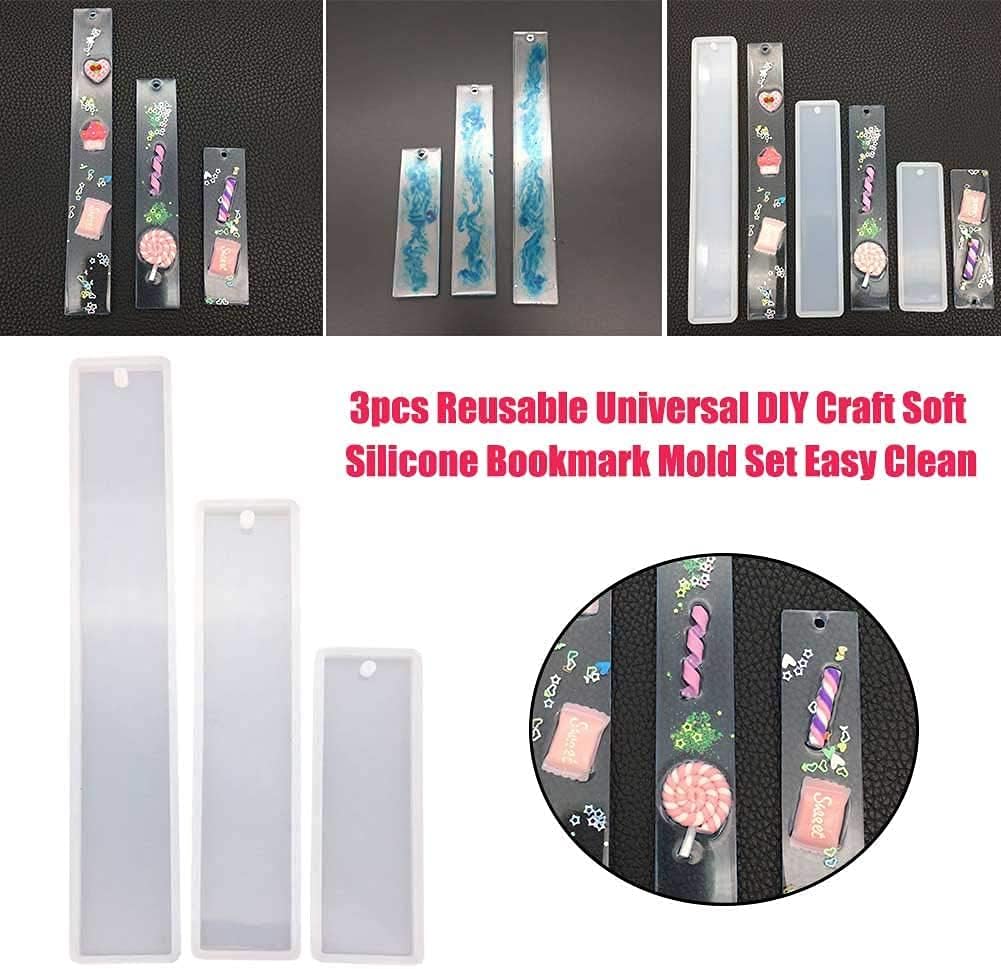 ARTISTERY Epoxy and UV Resin Jewelry Craft Making Molds Silicone Bookmark Mould, Off-White, 3 Pieces 3