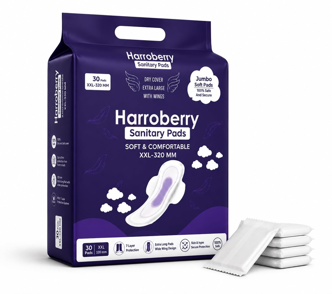 XXL Sanitary Pads for Women (40 Pads) | Secure Nights Protection | Cottony Soft | Leak Lock Technology | Odour Control | Up to 12 Hours Protection | With Wings-image-39