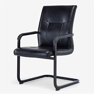 GSN Reclinar Ejecutivo PU Ejecutiva silla de oficina silla de escritorio, papel grueso de alta densidad de la espuma Chrome Visitantes ergonómica Silla de oficina Silla de juego de la computadora sill