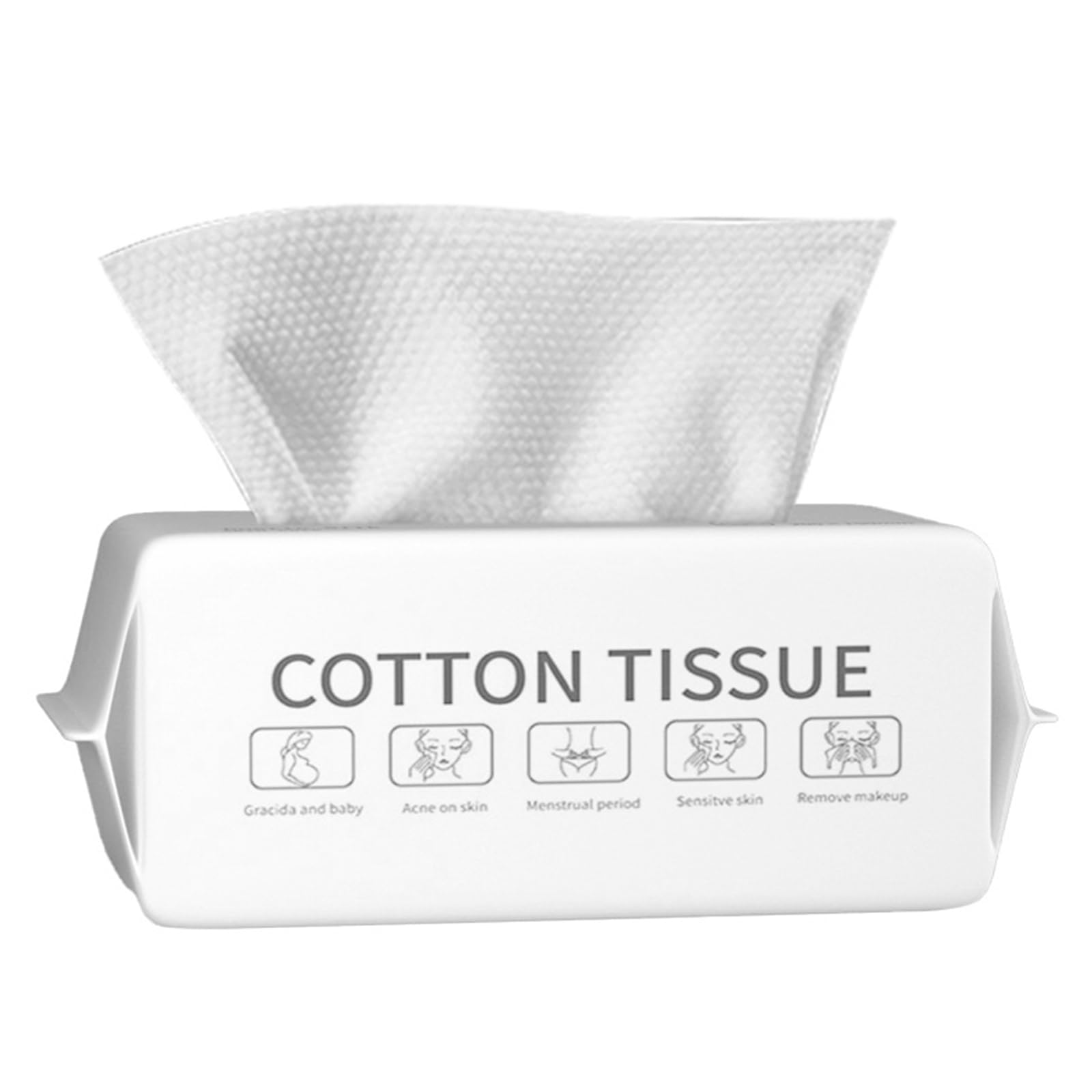 Disposable Face Towel for Skin Care Dry/Wet Use Facial Clean Washcloth Tissue Soft Cotton Facial Cloths Unscented Towelettes Makeup Remover Towels (20 * 15CM, 100 Count, Pack of 1)