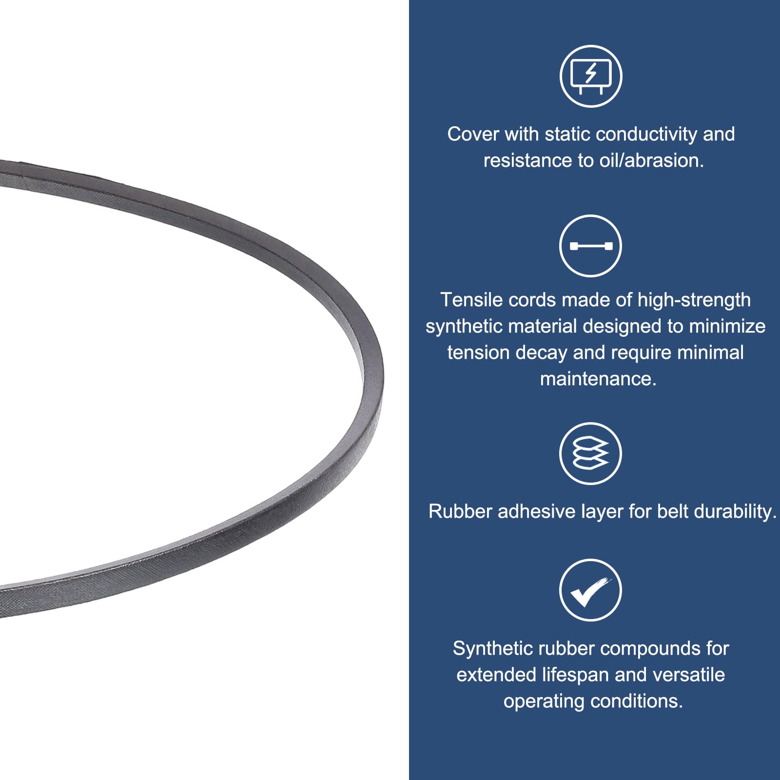uxcell uxcell 3L420 Classic Wrapped Rubber V-Belt, 42"(1067mm) Outside Circumference, 3L Profile V Belt 3/8" Width 7/32" Height in use