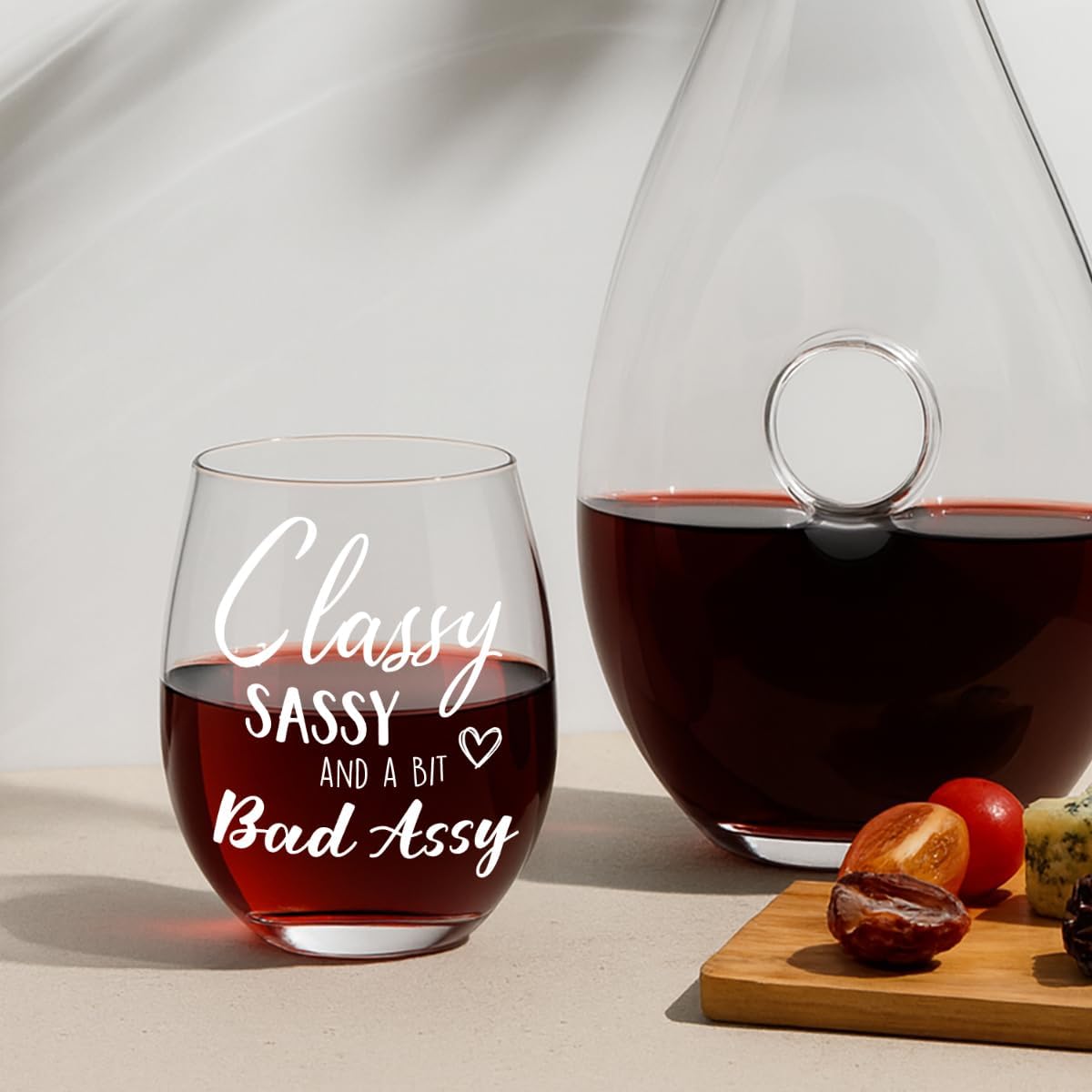 Funny Stemless Wine Glass Birthday Gifts for Women,Gag Thank You gifts for Her,Mom,Daughter,Niece,Sister,Friends,Coworker, Classy, Sassy And A Bit Bad Assy,Cute Wine Glasses for Christmas -39 - Image 4