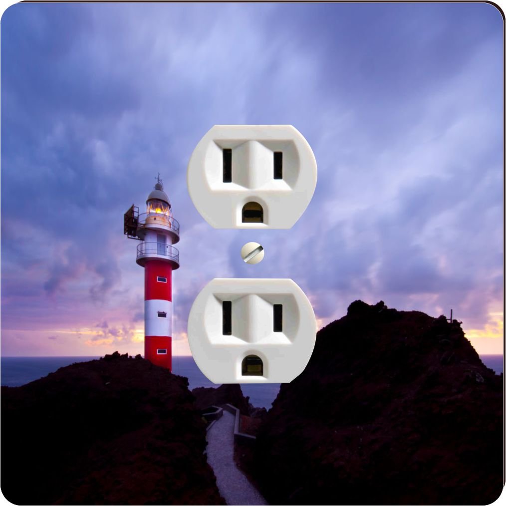 Plaque de sortie 1063 phare rouge et blanc pour finition murale