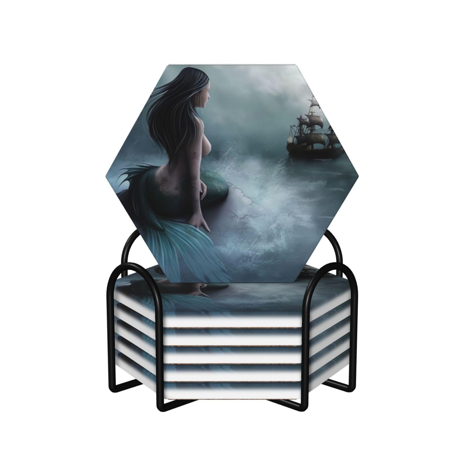 Dessous de verre absorbant motif pirate tapis céramique pour table et tasse