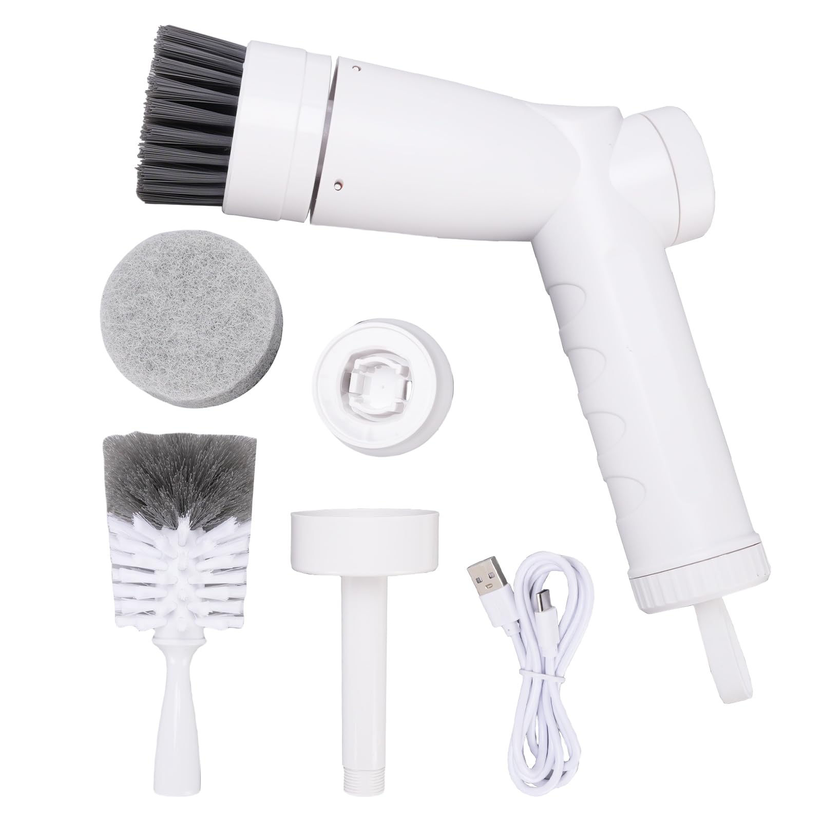 Cepillo de Limpieza eléctrico, fregador Giratorio inalámbrico con 3 Cabezales de Cepillo reemplazables, para Limpiar Estufas de Cocina, Fregadero, Platos, Tazas, Botellas,
