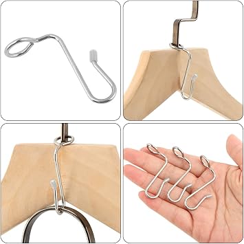50 Pack Hanger Connector Hooks, Cascading Hanger Hooks for Closet, Silver