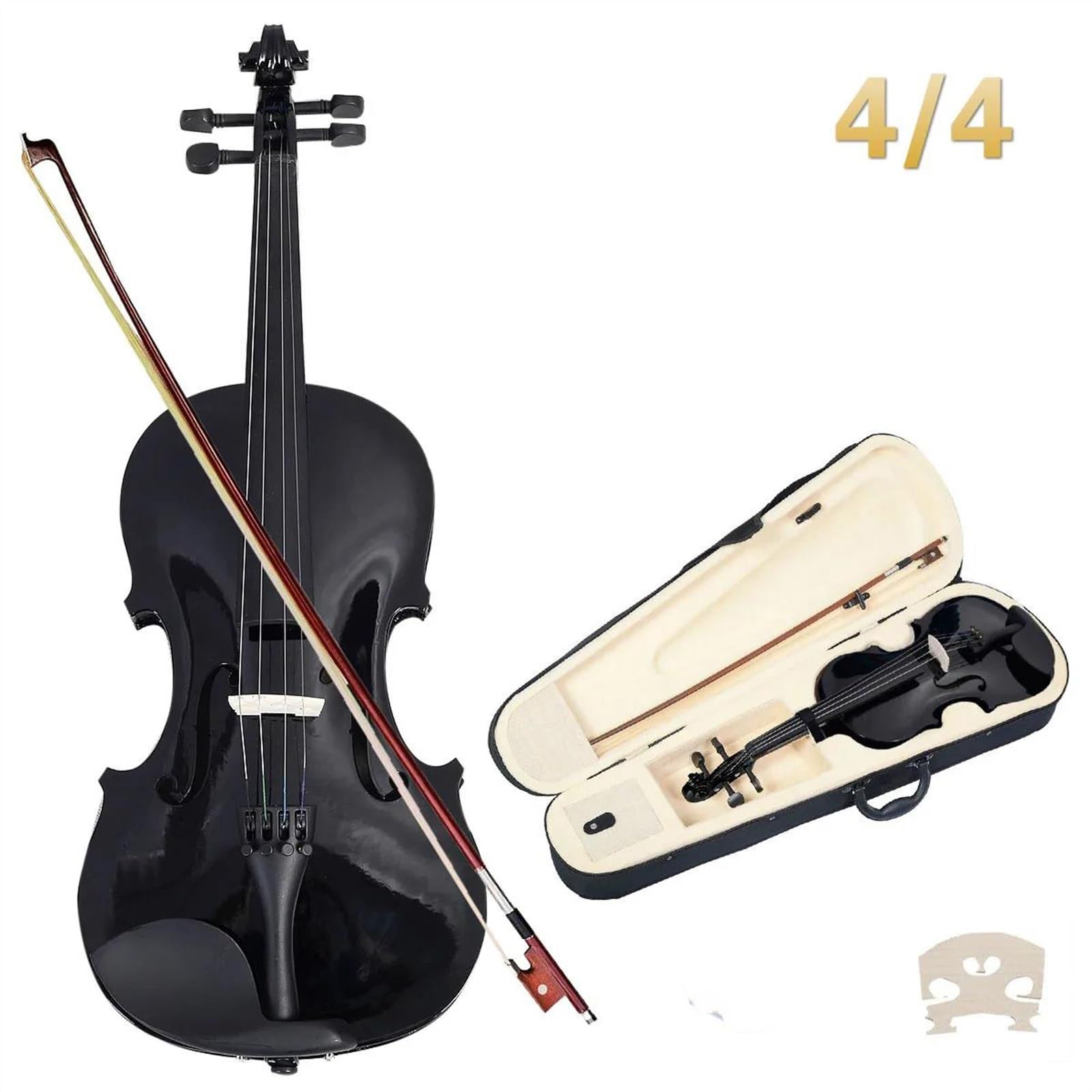 Geige Schwarzes 4/4 Violinsaiteninstrument(Size 4-4)