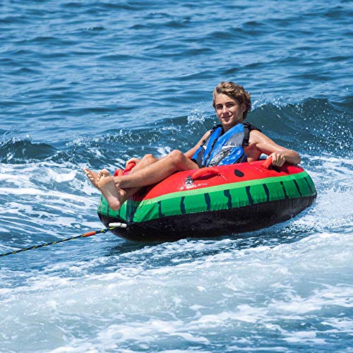Solstice 48" Watermelon 1 Person Towable Tube Float Raft, Multicolor, one Size - Thumbnail 3