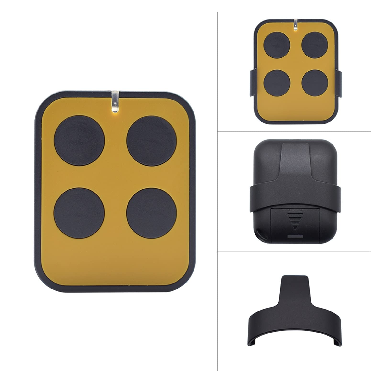 Abridor de puerta de garage, Control remoto de garaje 4 Botón 287-868MHz Llavero de la puerta Cloner Controles inteligentes Controles de hasta 4 puertas Incluyen clip y batería (Color : 3pcs Yellow)