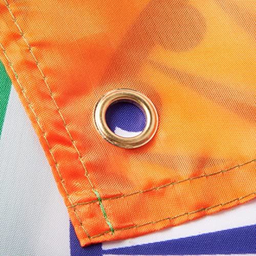 Runesol India National Flag 3x5, 91x152cm, Indian Tricolour, Ashoka Chakra, Holi, 4 Grommets, Brass Eyelet in Every Corner - Image 4