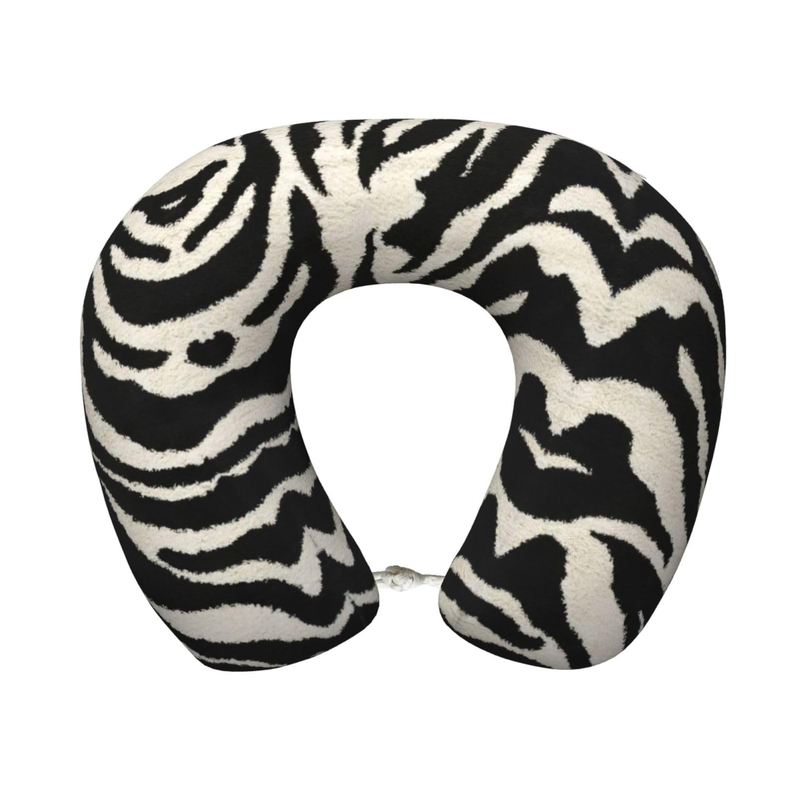 ASFgda U-Shape Memory Foam Zebra Animal Print Travel Pillow,Neck Support,Washable Cover For Airplane Car Home Office