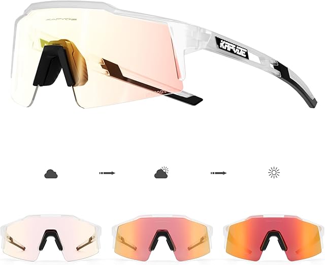 KAPVOE Photochromic Cycling Glasses Men Women Sunglasses MTB Mountain Bike Clear Youth Riding