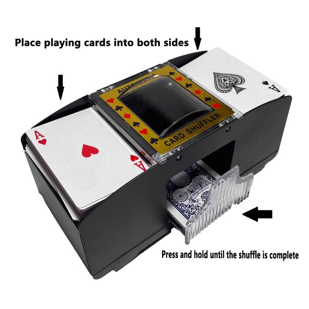 Automatique Electrique Mélangeur De Cartes 1-6 Jeux Mélangeur Automatique pour Cartes à Jouer en Plastique Jeux De Cartes pour La Maison Noir(Size:21x11.8x10cm)