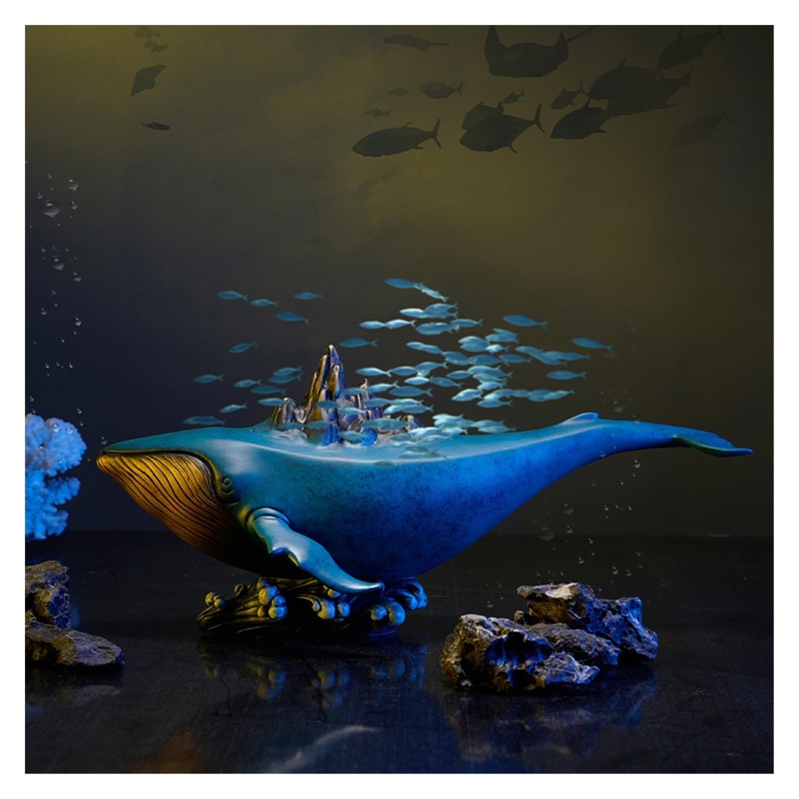 Amazon.co.jp: 家の装飾の像 像すべての銅の装飾品クジラの山銅工芸品