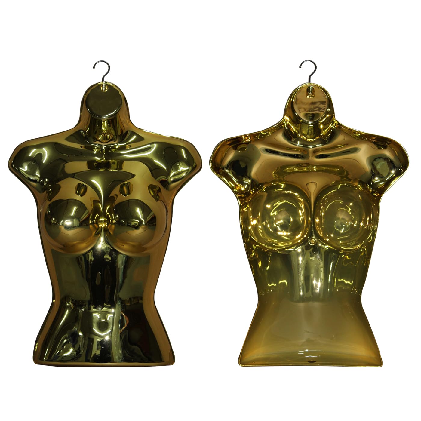 Display Guru Female Hanging Mannequin Half Body Form 3 Quarter Shop Bust Display (Shiny Gold)
