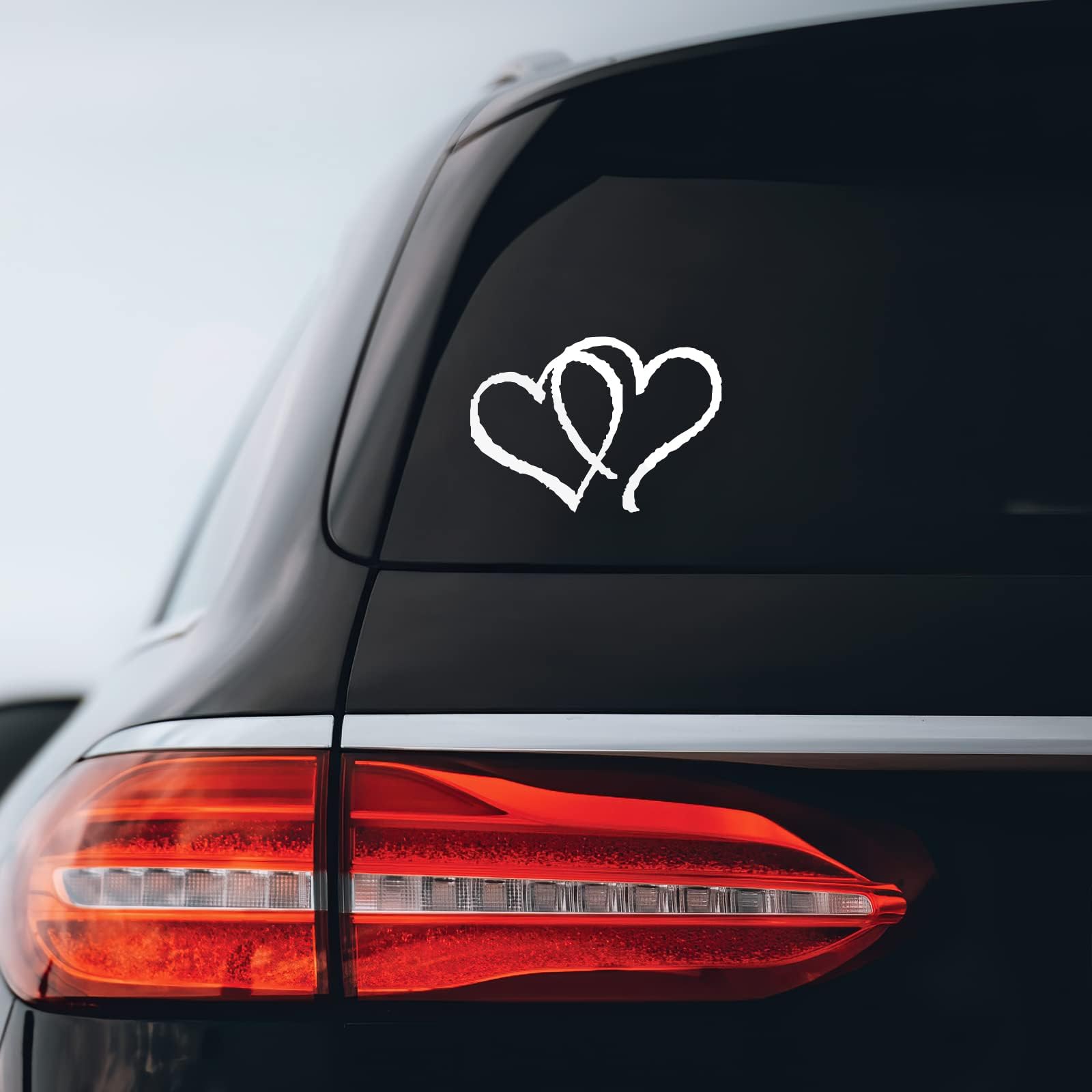 Hearts # 1 Car Window Decal Sticker White 3"