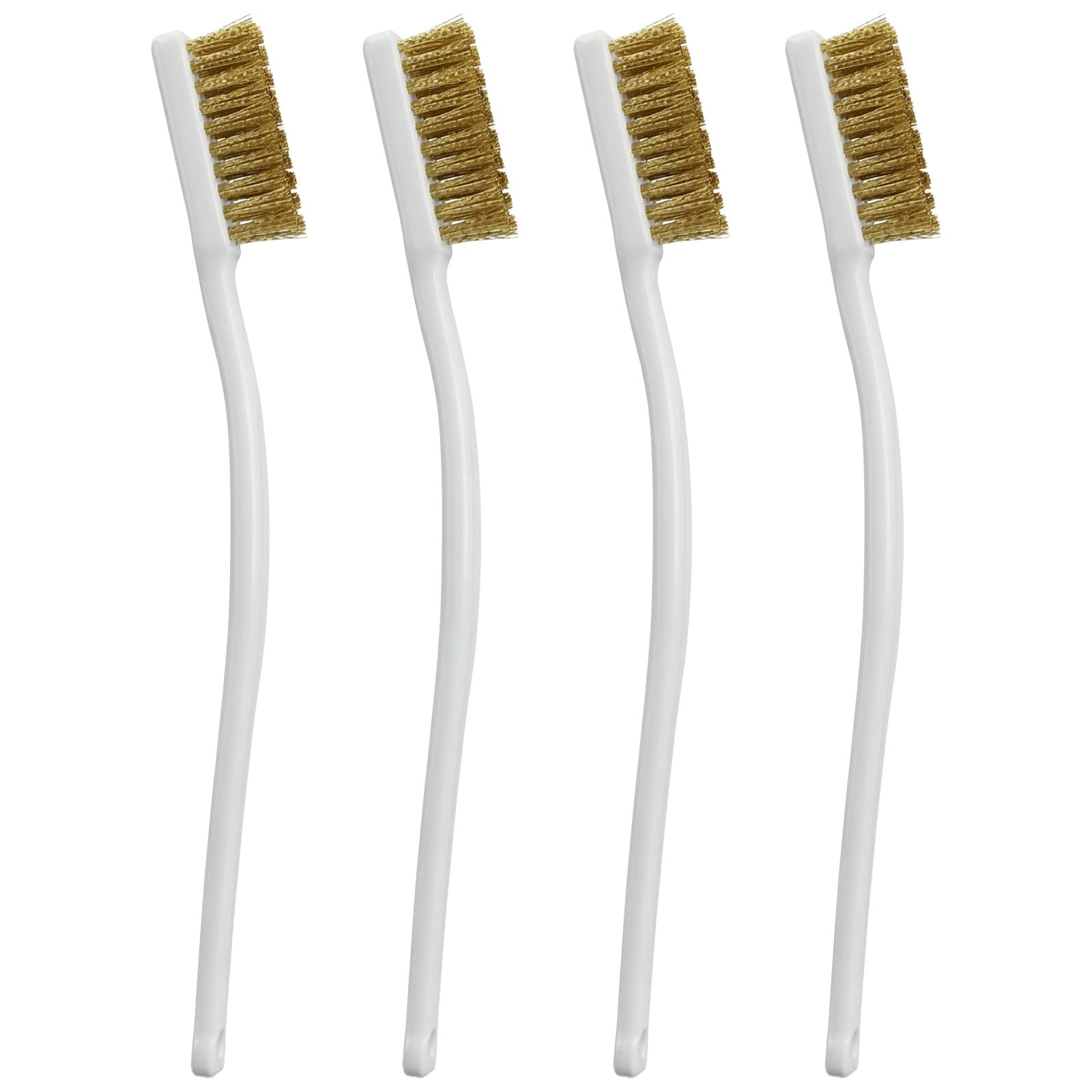 4 Pcs Small Brass Brush Brass Wire Brushes for Cleaning Wire Bristle Scratch Brush Hot End Toothbrush 3D Printer Nozzle Cleaner Tool for Polishing Cleaning Welding Slag and Rust