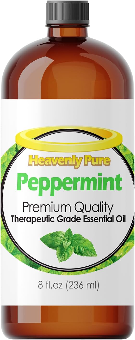 Heavenly Pure Peppermint Essential Oil Pure & Natural Sweet (8 Oz Bulk Size)