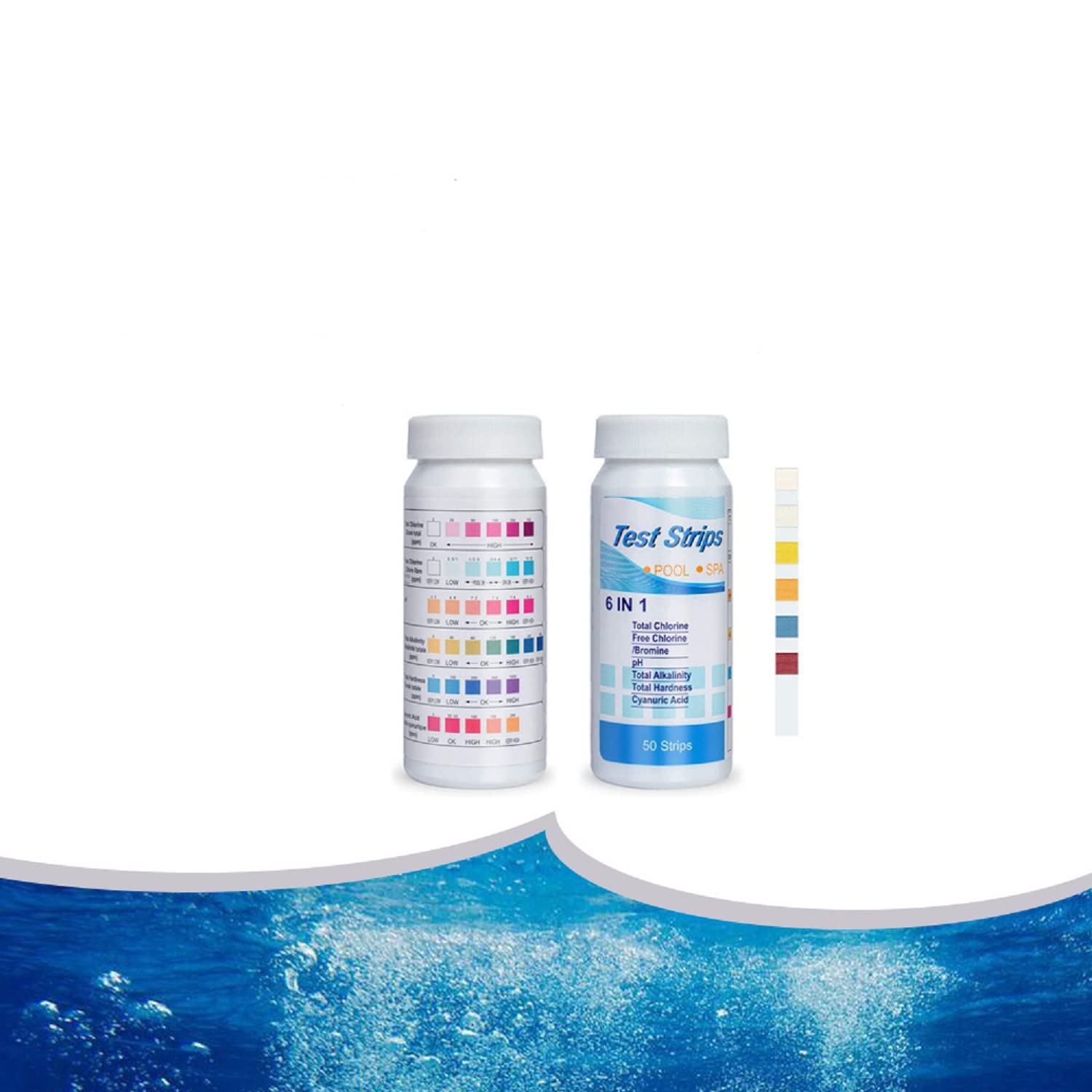 Buy 6 in 1 Pool Test Strips 50 Counts Swimming Pool Hot Tub Spa Water