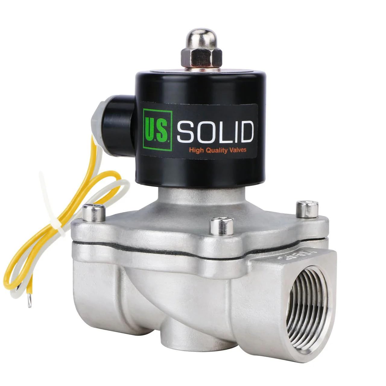 U.S. Solid 1 inch Stainless Steel Electric Solenoid Valve 110VAC Normally Closed Air Water