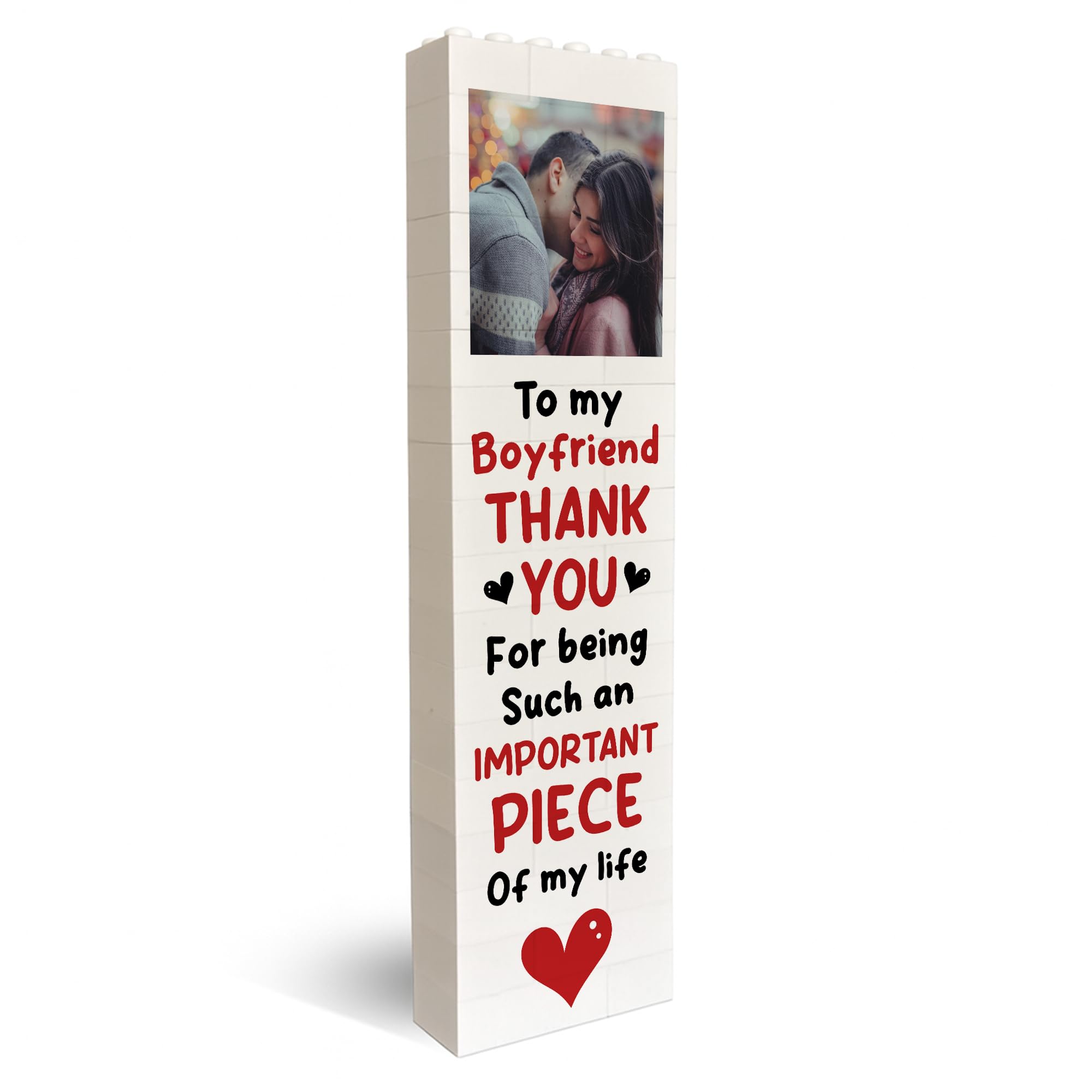 Red Ocean Personalised Boyfriend Building Block Photo For Boyfriend Anniversary Present For From Girlfriend Love Keepsake Him