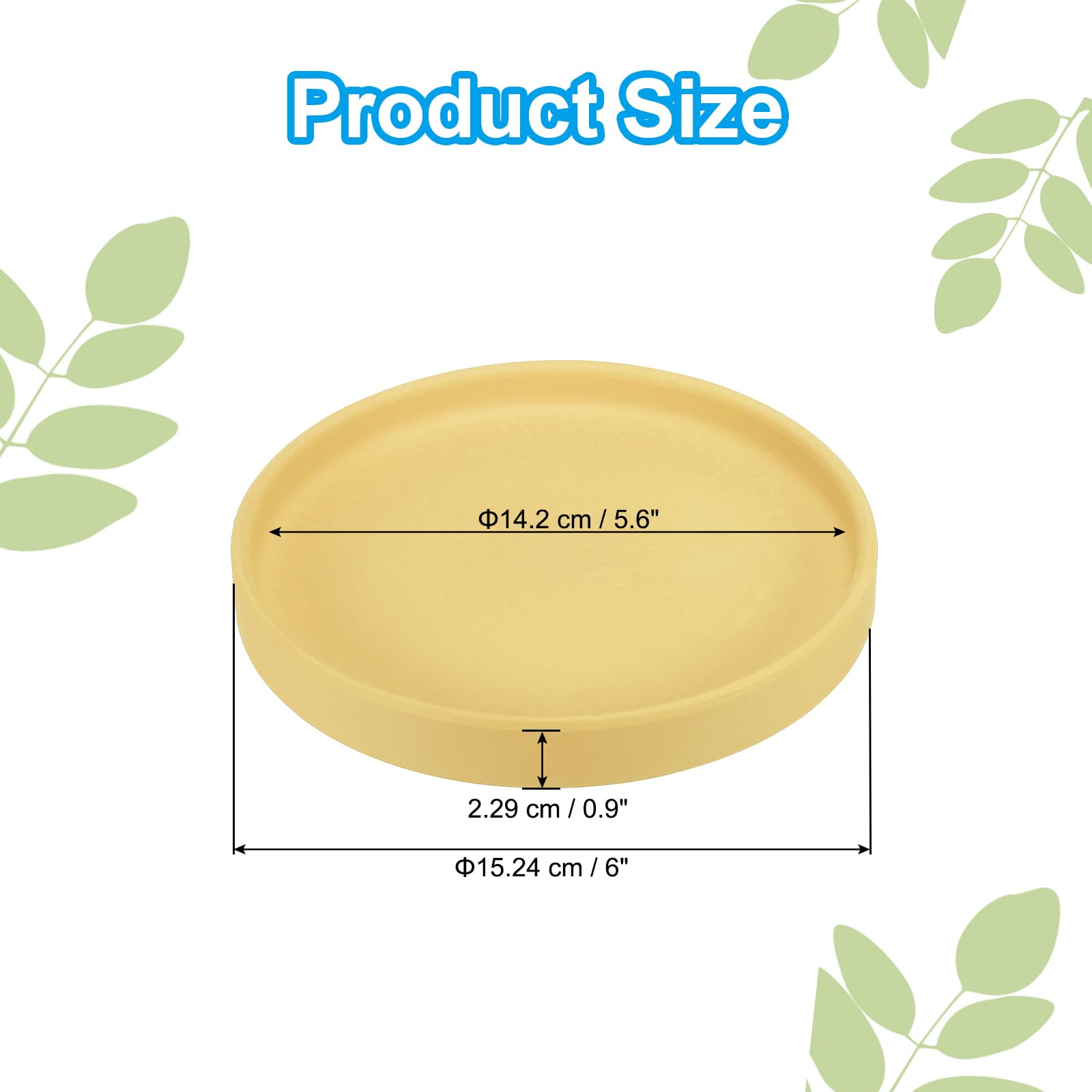 PATIKIL 6 Inch Round Ceramic Plant Saucer, Plant Saucer Tray Flower Planter Drip Tray for Indoors Outdoors Patio Balcony Yellow - Image 2