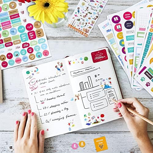 Planner Stickers, 30 sheets/1400+ Stickers Stunning Design Accessories for Monthly Weekly Daily Planner Stickers Calendars or Decorating, Assorted