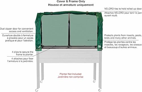 Miniatura 4 de CedarCraft Combo de cubierta de invernadero y insectos, 21 pulgadas de ancho x 47 pulgadas de largo x 24 pulgadas de alto. Proporciona el microclima