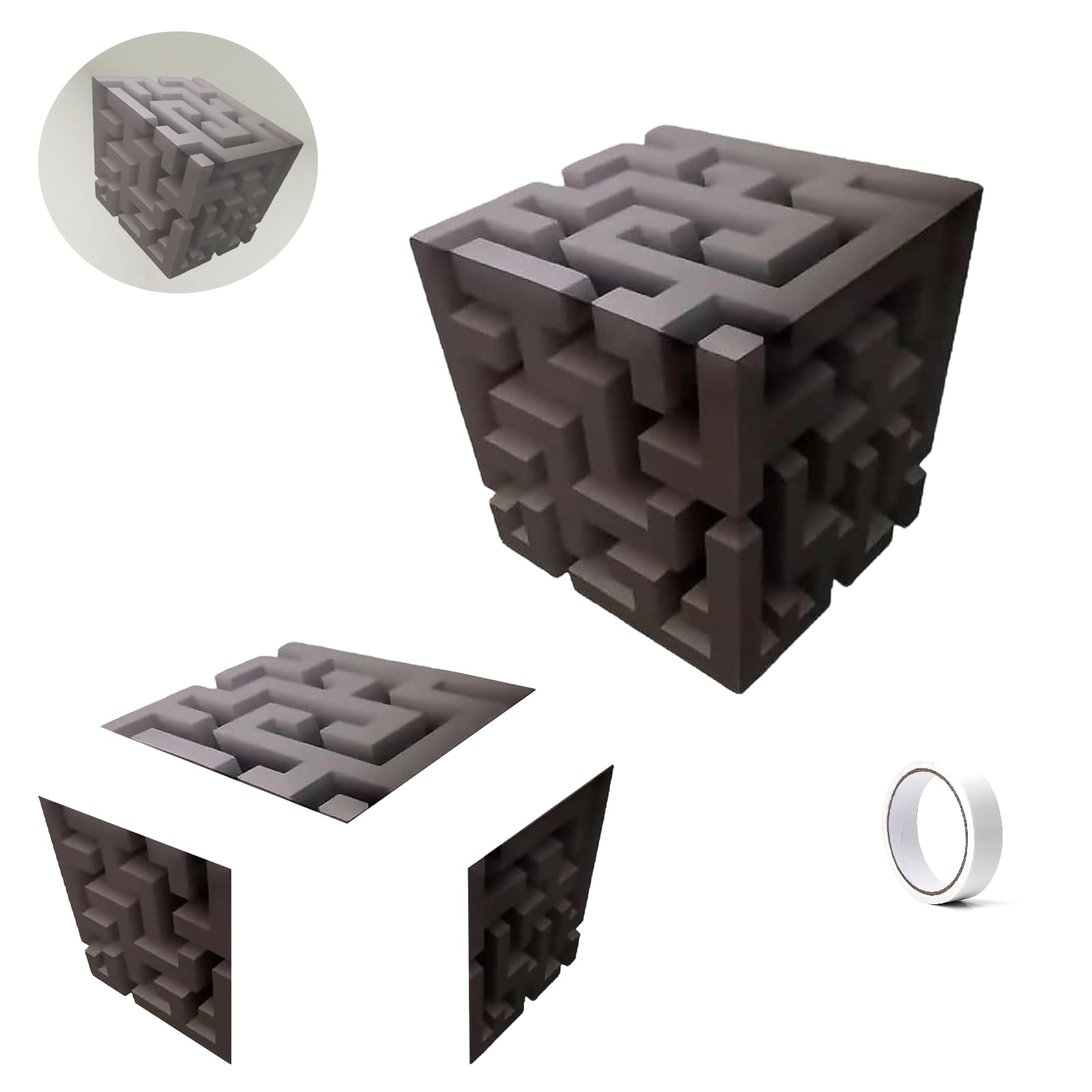 3D Stereoscopic Optical Illusion Wall Sticker, 3D Wall Art Optical Illusion Corner Wall Decal, Removable Stick 3D Wall Art for Living Rooms, Offices and bedrooms,Modern Home Decor