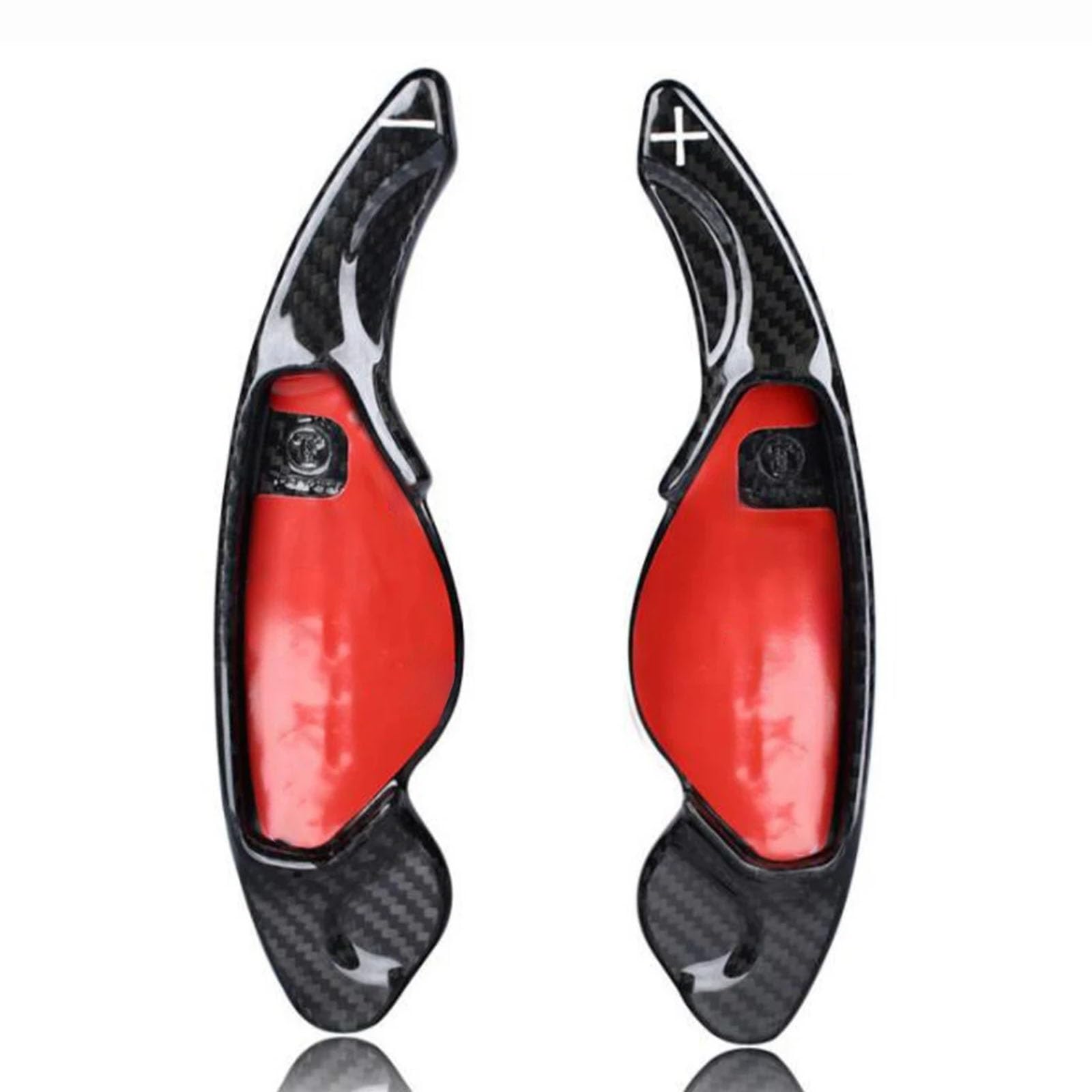 Wsderub One Color Compatible With Jaguar For F-Pace 2016 1 Pair Real Carbon Fiber Car Steering Wheel Shift Paddle Extension Sticker Accessories